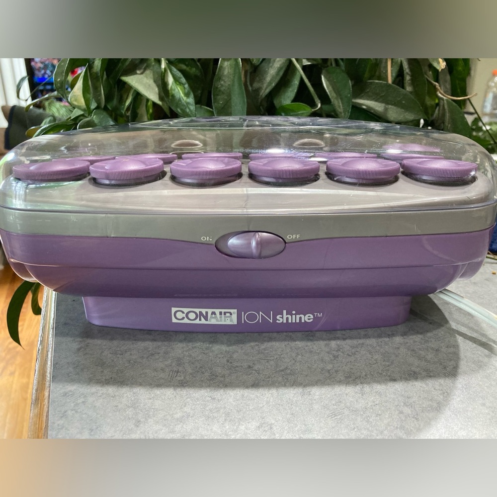 Conair Ion Shine Hot Rollers 12 Jumbo Purple Velvet 1.5 Rollers CHV14IR No Clips